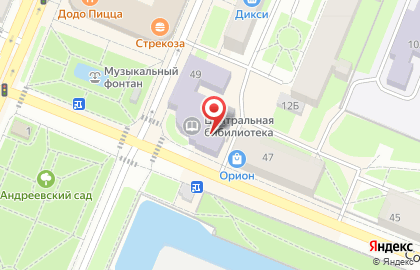 Центральная районная библиотека в Красносельском районе на карте