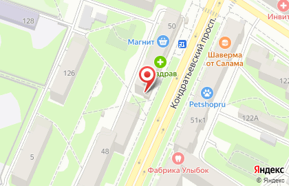 Продуктовый магазин Белорусский дворик на Кондратьевском проспекте на карте