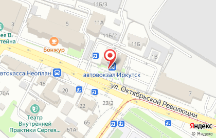 Гостиница Автовокзал в Иркутске на карте