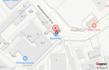 Автотехцентр Бриткар в Ильменском проезде на карте
