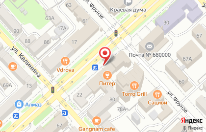 Кафе-пекарня Cinnabon в Центральном районе на карте
