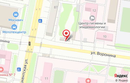 Продовольственный магазин на улице Воронина на карте