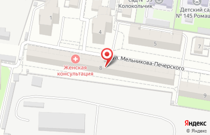 Женская консультация №2 на улице Мельникова-Печёрского на карте
