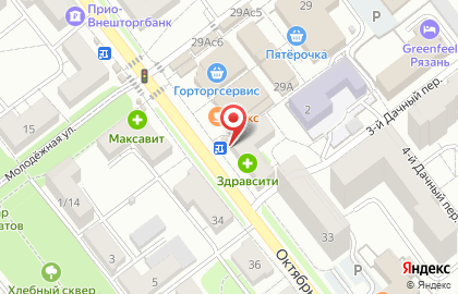 Киоск молочной продукции Амка на Октябрьской улице на карте