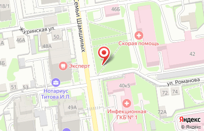 Блик на улице Романова на карте