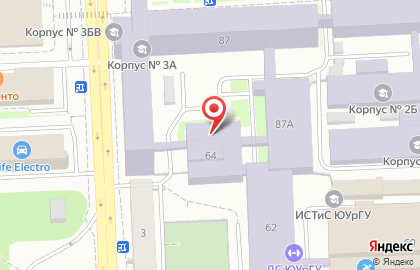 Южно-Уральский государственный университет на улице Сони Кривой, 64 на карте