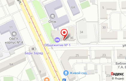 Общежитие на улице Малунцева на карте
