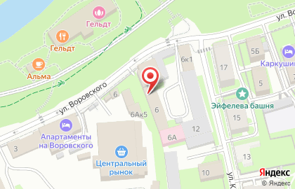 Зооветснаб, ООО на улице Воровского на карте