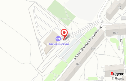 Автостоянка на ул. Братьев Никитиных, 8Б на карте
