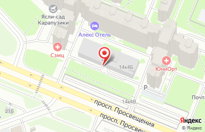 Автостоянка Сигнал на проспекте Просвещения на карте