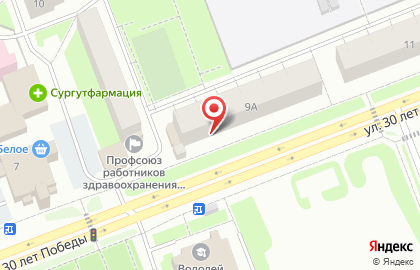 Чибис на улице 30 лет Победы на карте