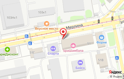 Специализированный магазин Винотека на улице Петра Мерлина на карте