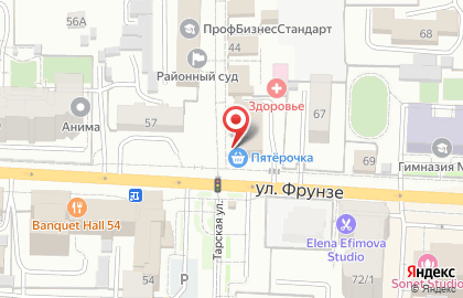 Супермаркет Пятëрочка на Тарской улице на карте