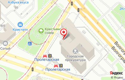 Прокуратура г. Москвы на площади Крестьянской Заставы на карте
