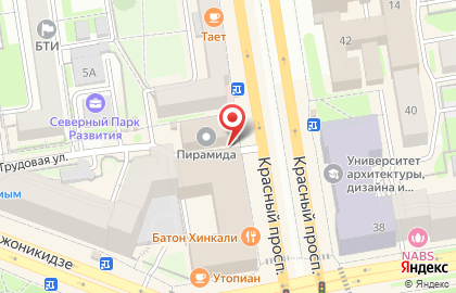 Subway на Красном проспекте на карте