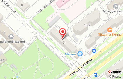 Сеть супермаркетов Магнит в Ленинском районе на карте