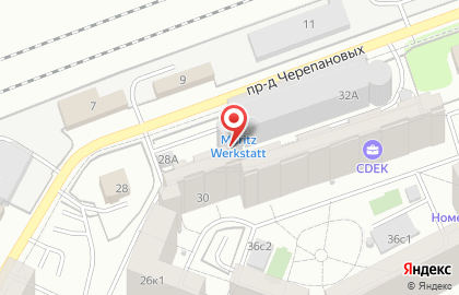 Шиномонтажная мастерская в проезде Черепановых на карте