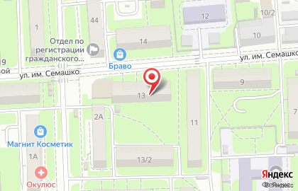 Отделение банка Липецккомбанк на улице Семашко на карте