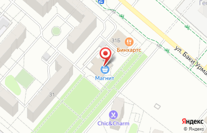 Дискаунтер Пятёрочка на улице Баки Урманче на карте