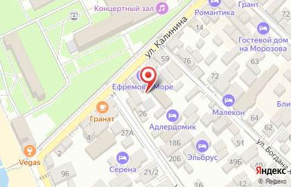 Гостиница Ван в Адлерском районе на карте