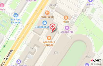 Барбершоп TOPGUN на проспекте Ленина на карте