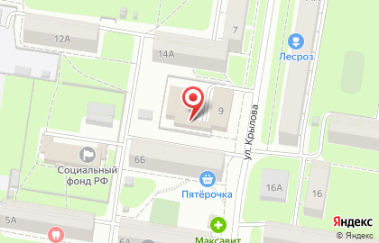 Управление Федеральной службы государственной регистрации, кадастра и картографии по Нижегородской области на улице Крылова на карте