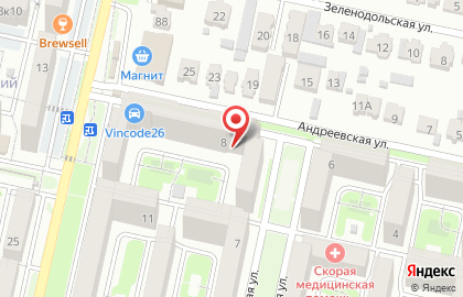 Пивной заправочный центр на Андреевской улице на карте