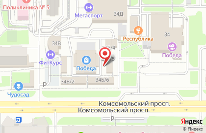 Магазин кондитерских изделий на Комсомольском проспекте на карте