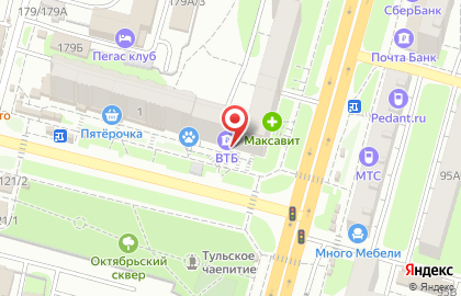 Кафе-кондитерская Савельев и Ко в Зареченском районе на карте