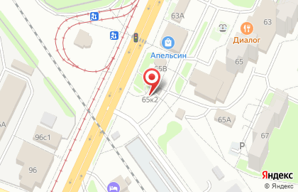 Продовольственный магазин в Железнодорожном районе на карте
