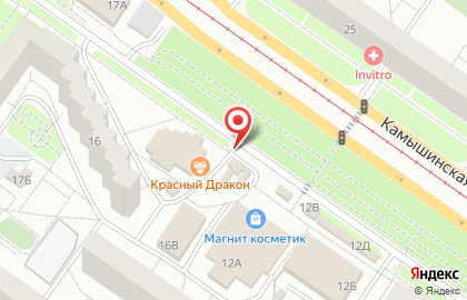 Продуктовый киоск на Камышинской улице на карте