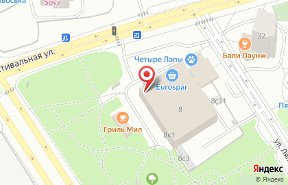 Супермаркет Eurospar в Москве на карте