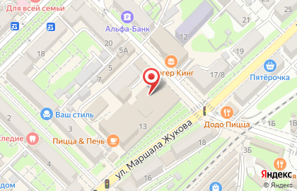 Национальный банк Траст на улице Маршала Жукова в Туапсе на карте