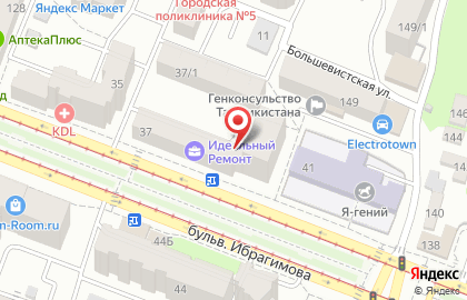 Магазин Планета цветов на бульваре Ибрагимова на карте
