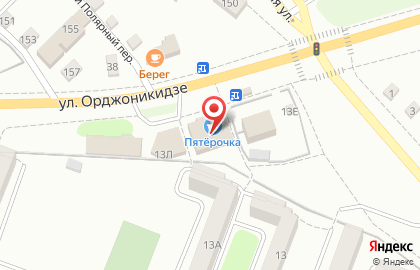 Супермаркет Пятёрочка, сеть супермаркетов на улице Орджоникидзе на карте