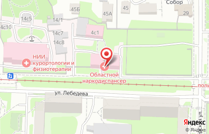 Томский областной наркологический диспансер на улице Лебедева на карте