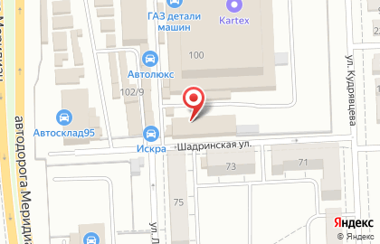 Шинный центр Рулевой на Шадринской улице, 102/3 на карте