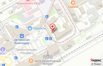 Краснодарская транспортная прокуратура на Привокзальной площади на карте