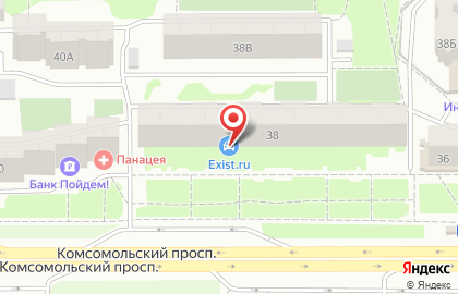 Магазины автозапчастей Exist.ru на Комсомольском проспекте на карте