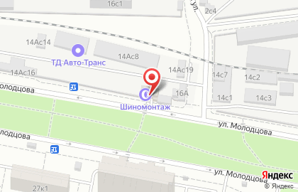 Шиномонтажная мастерская на улице Молодцова на карте