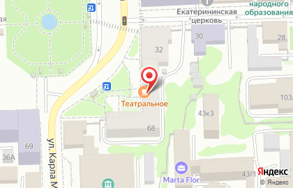 Кафе Театральное в Кирове на карте
