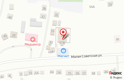 Супермаркет Магнит на Малой Советской улице на карте