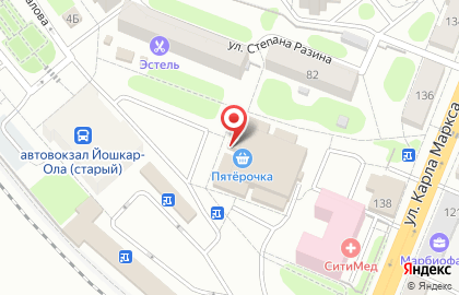 Супермаркет Пятёрочка на Степана Разина на карте