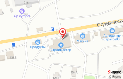 Магазин строительно-отделочных материалов Строй мастер на Студенческой улице на карте
