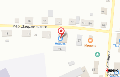 Магазин товаров для ухода за собой и домом Новэкс в переулке Дзержинского на карте
