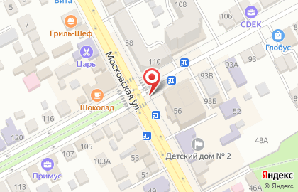 Киоск по продаже газет на Московской улице на карте