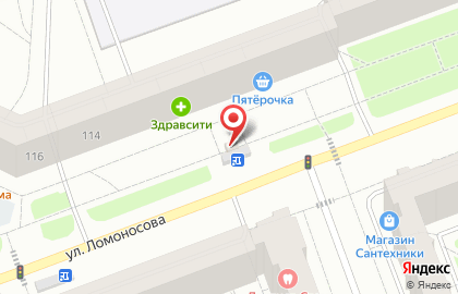 Киоск овощей и фруктов на улице Ломоносова на карте