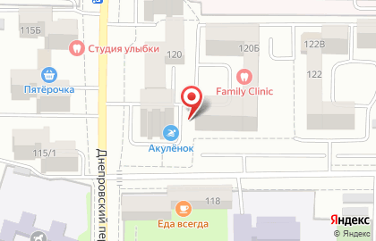 Продовольственный магазин Марка в Днепровском переулке на карте