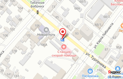 Магазин Балахоновский мясокомбинат на улице Тургенева на карте