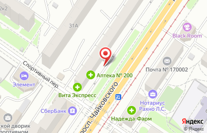 ЗАГС Центрального района на проспекте Чайковского на карте